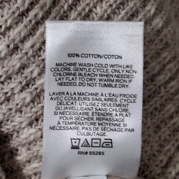 Express "NEW" Tan White Coquette Coastal Marled Lace Up Side Tunic Sweater Sz M - Picture 12 of 13